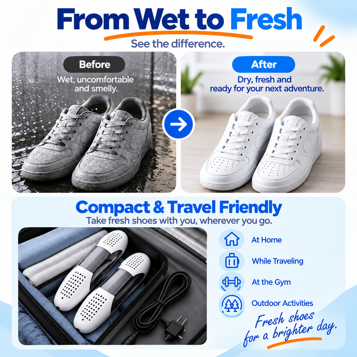DryStep™ – Portable Shoe Dryer & Deodorizer