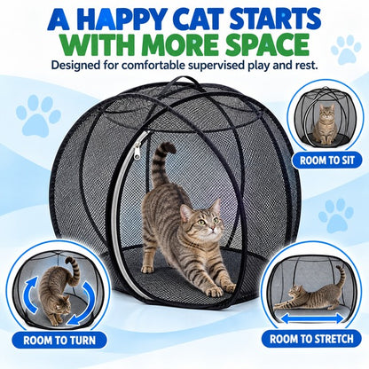 PurrHaven™ Pop-Up Mesh Cat Playpen