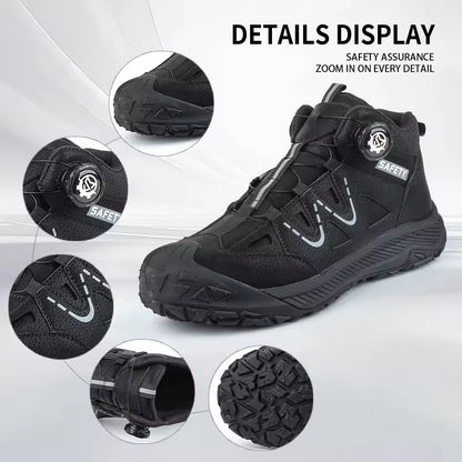 Plonksy™ Steel Toe Safety Shoes – Quick-Lace Tech • Waterproof • Slip-Resistant • All-Day Comfort 😎🛡️