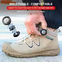 Plonksy™ Steel Toe Safety Shoes – Quick-Lace Tech • Waterproof • Slip-Resistant • All-Day Comfort 😎🛡️