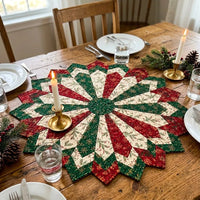 Festive Star-Shaped Tablecloth - A: Red and Green (DIY kit not a finished product)