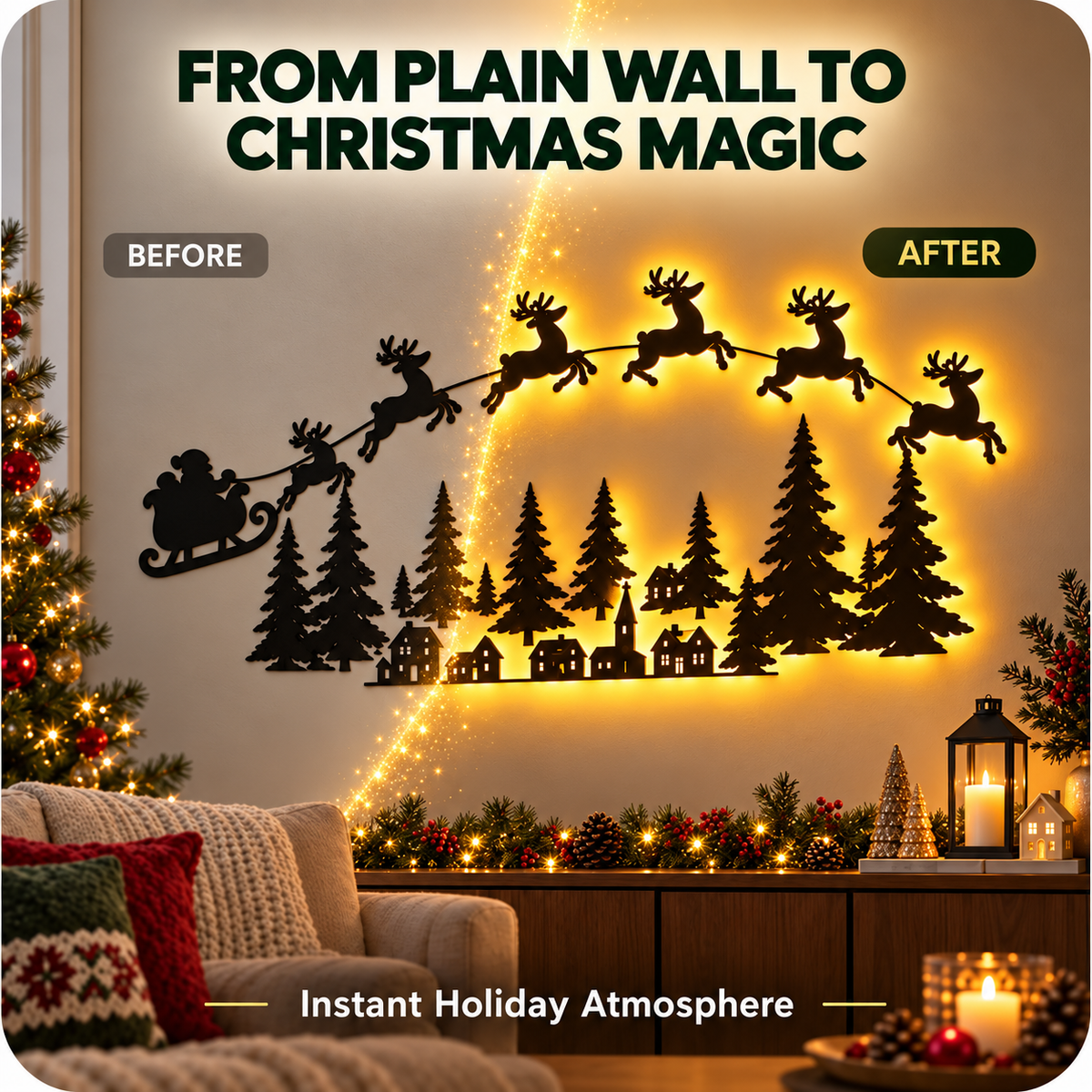 Plonksy™ SantaGlow – LED Christmas Wall Decor
