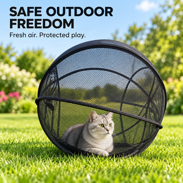 PurrHaven™ Pop-Up Mesh Cat Playpen