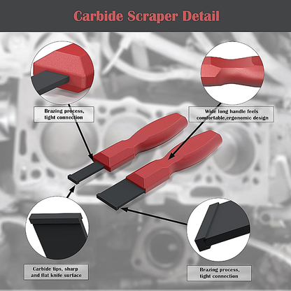 ⚙️ 2-Pack Tungsten Carbide Gasket Scraper Set for Auto Repair