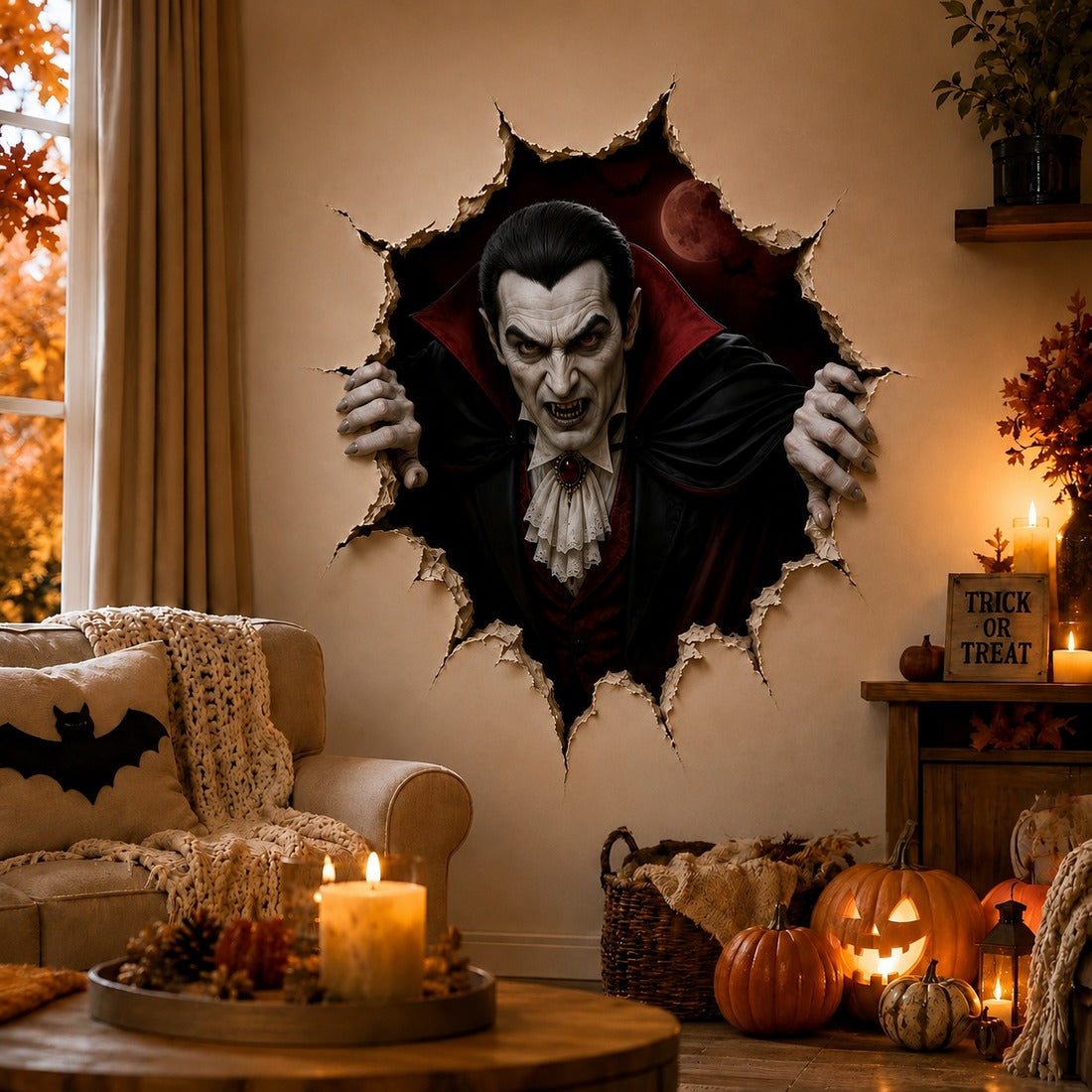 Plonksy™ Halloween Break-In 3D Wall Decals