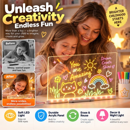 DoodleGlow™ – Erasable LED Drawing Board