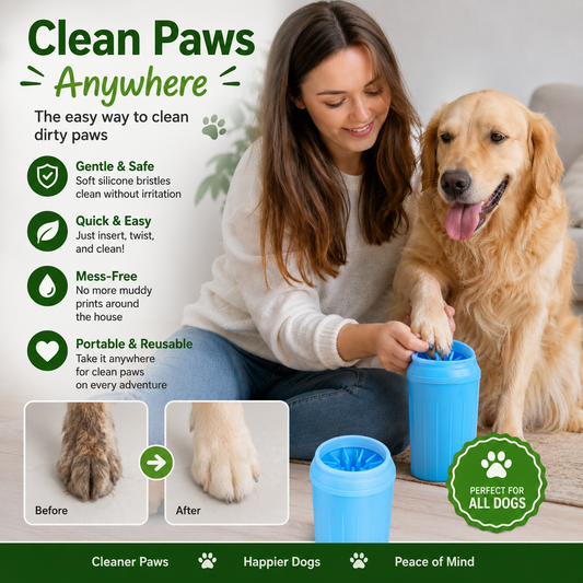 Clean dirty paws before your dog enters your home—no mess, no stress.