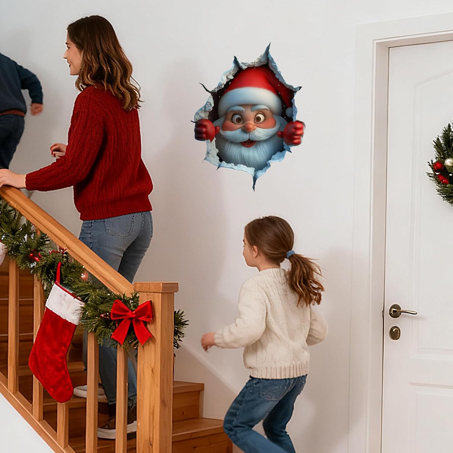 Santa Break-In™ 3D Christmas Wall Decals