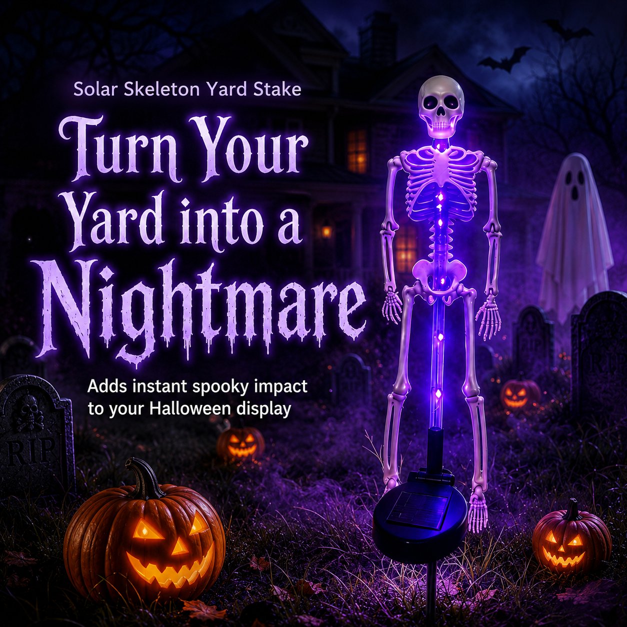 💀Solar Skull Garden Lights with Eerie Color-Changing Glow 🎃
