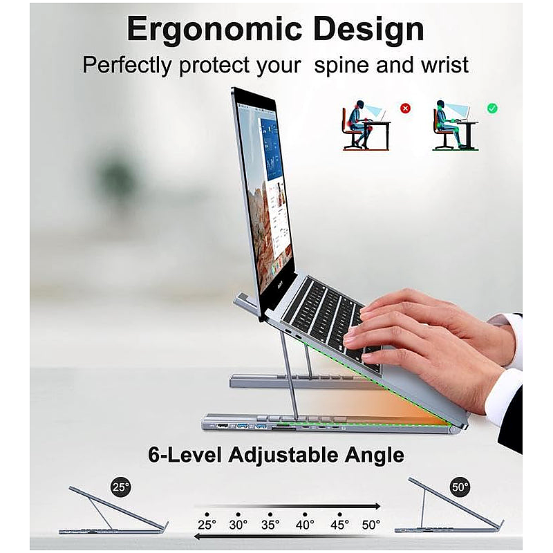 🏠💻 8-in-1 USB-C Laptop Stand,Best Gifts