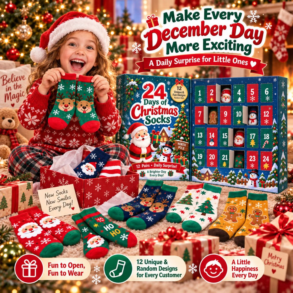 Plonksy™ SockJoy – 24-Day Christmas Sock Advent Calendar