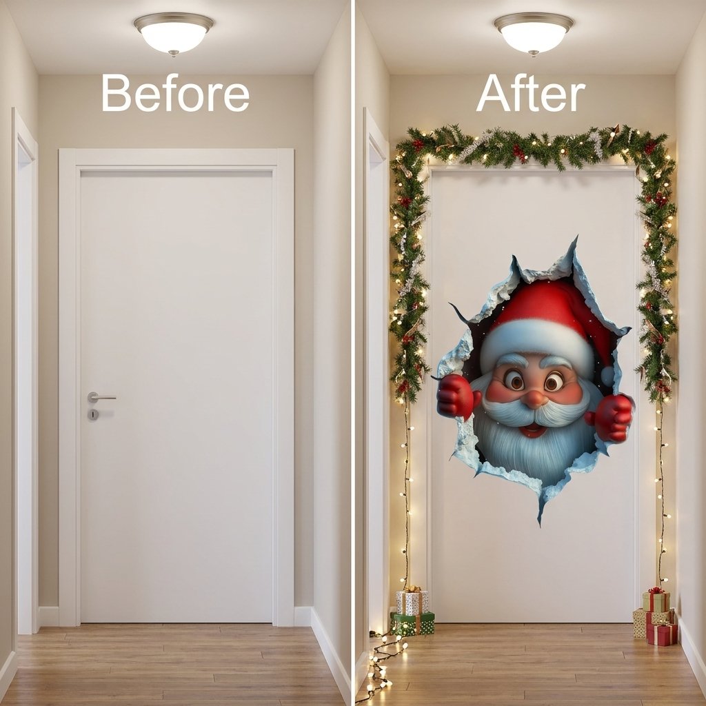 Santa Break-In™ 3D Christmas Wall Decals