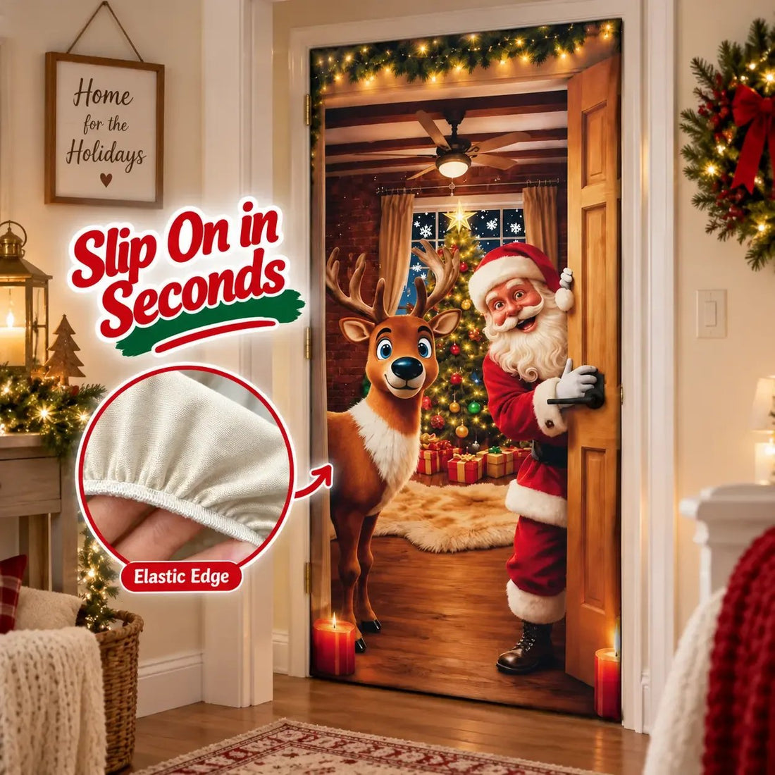 Plonksy™ SantaWrap – Reusable Christmas Door Cover