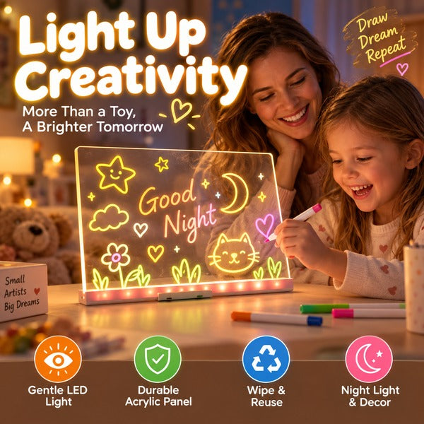 DoodleGlow™ – Erasable LED Drawing Board