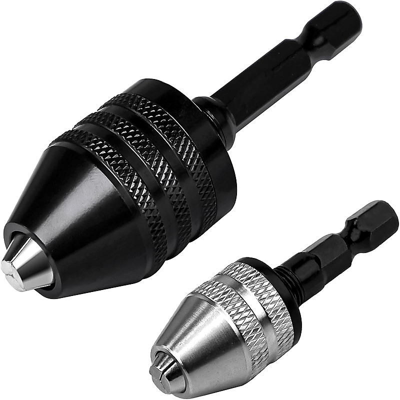 🔧 3-Piece Keyless Drill Chuck Adapter Set, 0.3-3.6mm and 0.6-8mm for Impact Drivers and Power Drills
