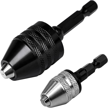 🔧 3-Piece Keyless Drill Chuck Adapter Set, 0.3-3.6mm and 0.6-8mm for Impact Drivers and Power Drills