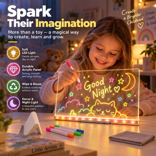 DoodleGlow™ – Erasable LED Drawing Board
