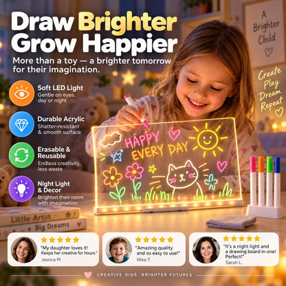 DoodleGlow™ – Erasable LED Drawing Board