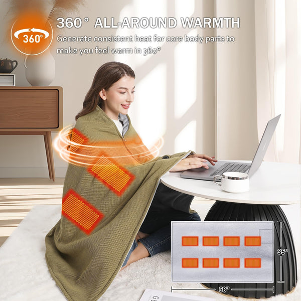 CozyWrap™ Portable Heated Blanket Shawl
