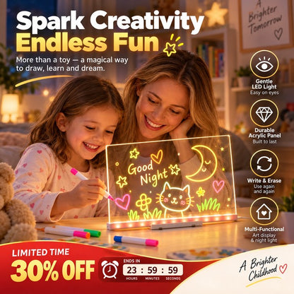 DoodleGlow™ – Erasable LED Drawing Board